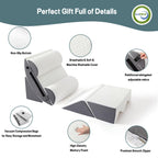 Yojoker 6pcs Orthopedic Bed Wedge Pillow Set for Sleeping, Post Surgery Foam for Body, Back and Leg Pain Relief Comfortable & Adjustable Support Pillows-Anti Snoring, Heartburn