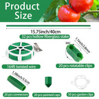 143 Pcs Garden Stakes Set,32 Sets of Fiberglass Plant Stakes Sticks,DIY 3ft 4ft 5ft 6ft 7ft Sturdy Plant Stakes for Tomato Vegetables, Sticks Support for Indoor Outdoor Plants Gardening Supplies