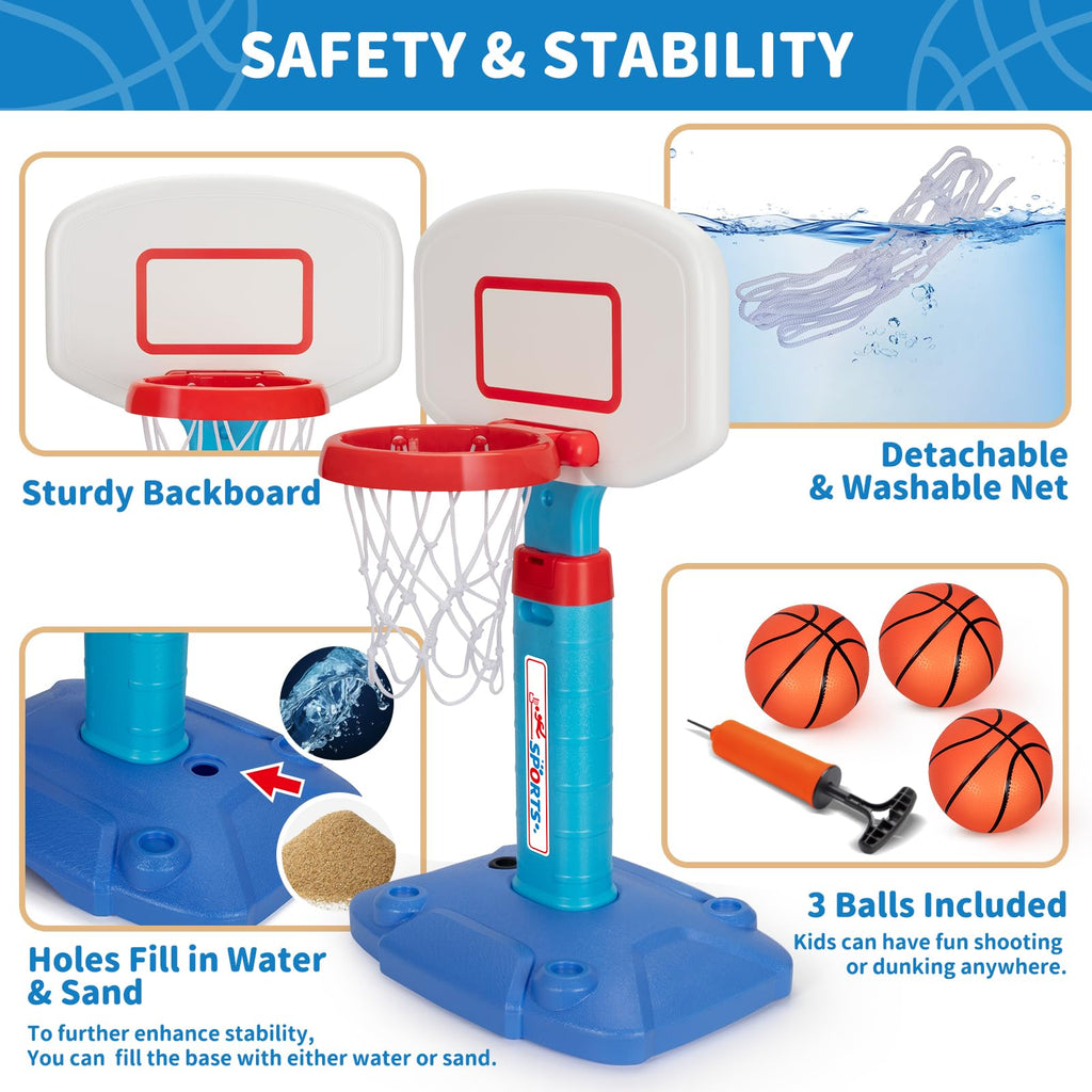 Toddler Basketball Hoop, Kids Toys Basketball Hoops for Indoor Outdoor Play