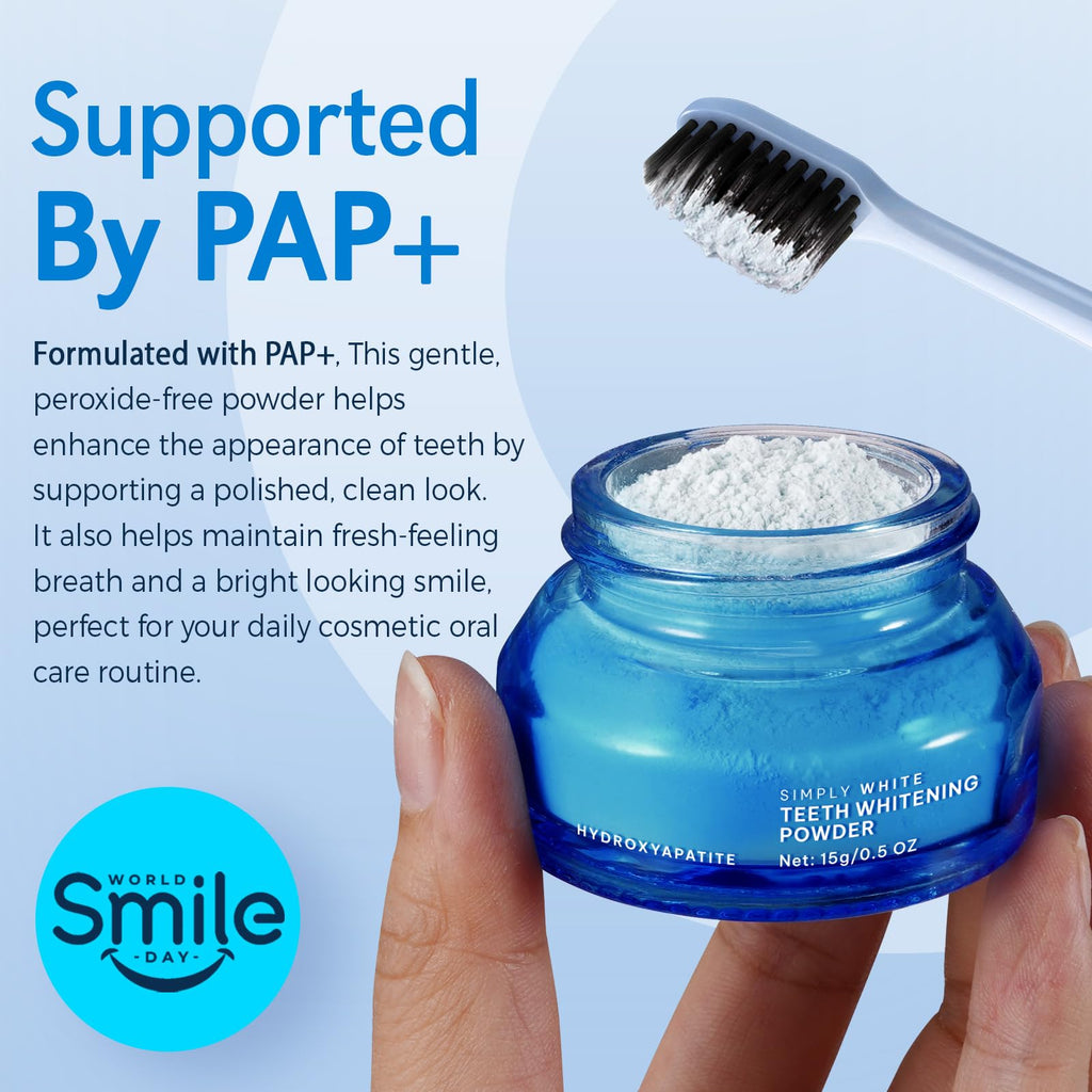 Enamel-Safe Teeth Whitening Powder - Hydroxyapatite - Gentle on Teeth - No Sensitivity Formula - Removes Stains - Long-Lasting Freshness - Breath Freshening Whitening Powder- 15g