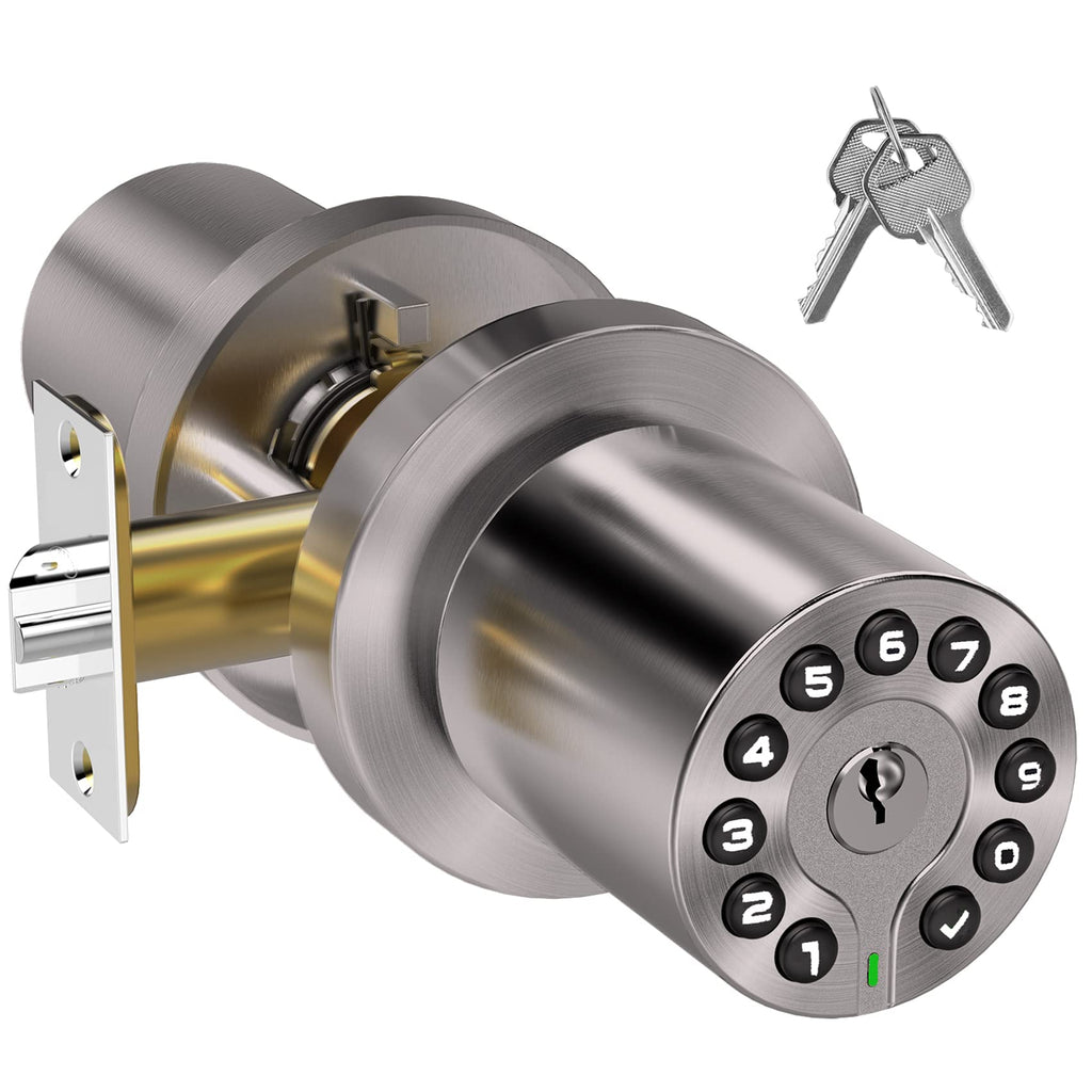 BOTHSTAR Keypad Door Knob with Key,Keyless Entry Door Lock, Code Locks Door Knob, Auto Lock,50 User Code, for Home,Office,Hotel,Bedroom,Garage,Not Deadbolt