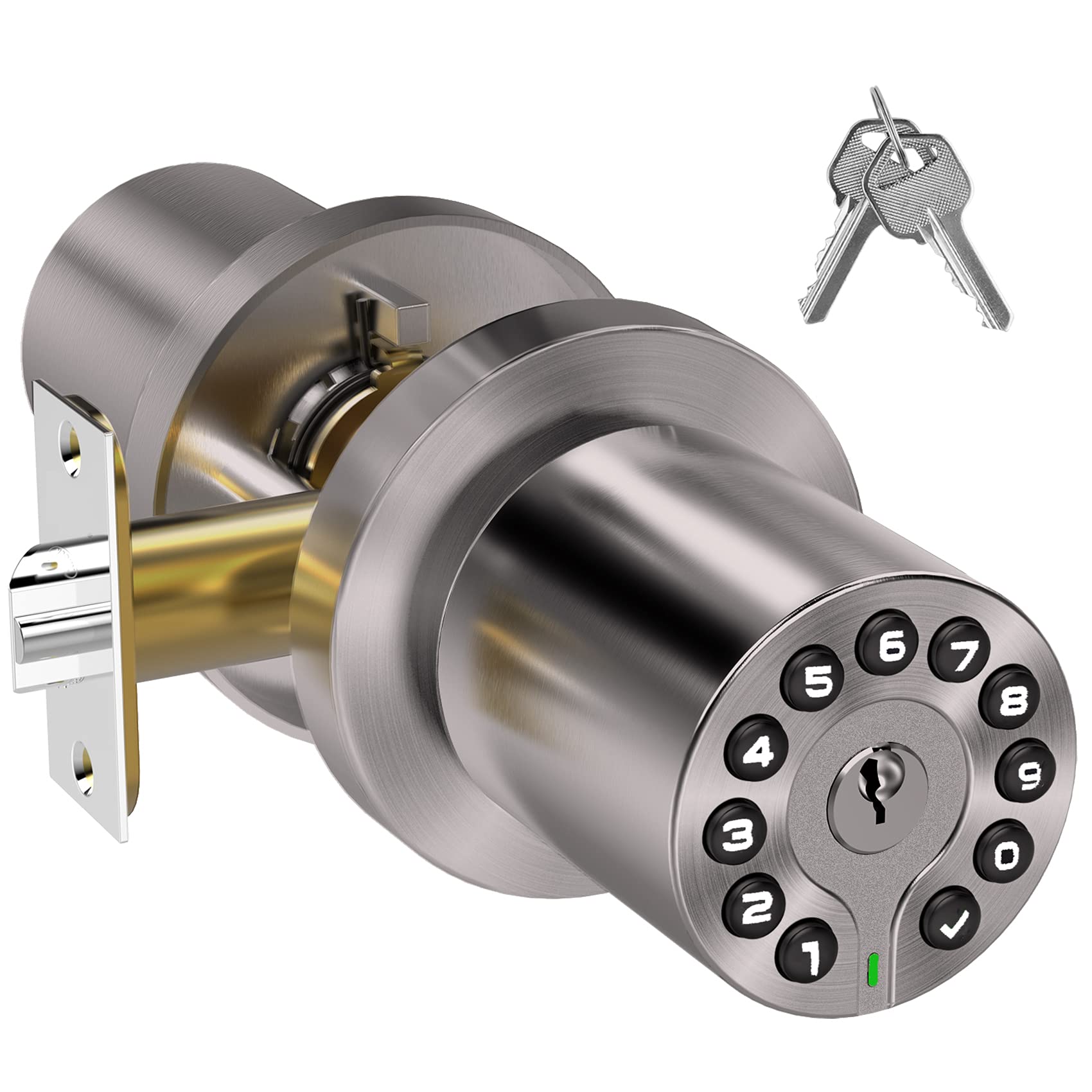 BOTHSTAR Keypad Door Knob with Key,Keyless Entry Door Lock, Code Locks Door Knob, Auto Lock,50 User Code, for Home,Office,Hotel,Bedroom,Garage,Not Deadbolt