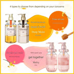 &honey Deep Moist 3 items Set (Shampoo step 1.0 440ml ,Treatment step 2.0 440ml ,Hair Oil step 3.0 100ml) for Frizzy, Dry, Curly Hair. Product of Japan.