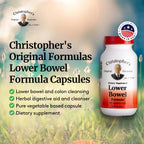 Christopher's Original Formulas Lower Bowel Cleanse Formula Capsules - Herbal Laxative Colon Cleanse and Gut Cleanse 100 ct. - Pack of 4