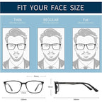 BLUEMOKY Mens Reading Glasses Classic : Square Readers Black Rectangular - Anti Glare Eye Strain (Black 2.75x)