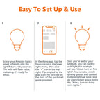 Amazon Basics Smart A19 LED Light Bulb, Color Changing, 9W (60W Equivalent), 800LM, Works with Alexa Only, WiFi 2.4 GHz, No Hub Required, Mood Lighting, Energy Efficient, 1-Pack