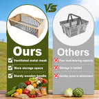 Garden Hod Harvest Basket with Wooden Handle, Portable Vegetable Fruit Picking Basket for Garden, Patio, Farm