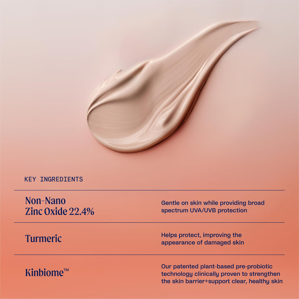 Kinship Zinc Oxide Mineral Sunscreen for Face Self Reflect SPF 32 | Vegan, Reef Safe, Non Toxic Eczema Sunscreen for Sensitive Skin | Sunblock Face Moisturizer with SPF (1.75 oz)