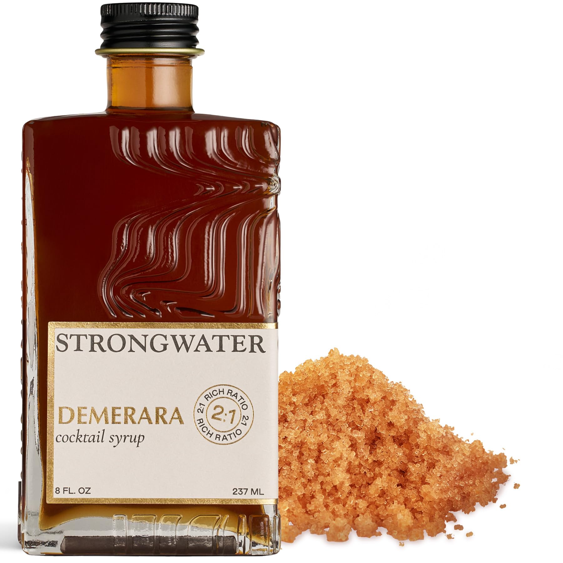 Strongwater Water Rich Demerara Syrup - Makes 16 Cocktails - Demerara Cocktail Syrup Handmade in USA with Filtered Rocky Mountain Water, Sugar, Simply Mix with