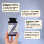 Zen Legs - Restless Limbs Support - Magnesium Glycinate, Turmeric, Valerian Root, Potassium, Black Pepper Root, L-Theanine, Vitamin D, Iron, B6, Zinc - Nighttime Muscle & Nerve Comfort - 90 Tablets