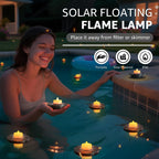 GGNOO Solar Floating Pool Lights, 3-Pack Solar-Powered Float Candles Lamps Tea Light for Pond Party Garden Backyard Outdoor Decor