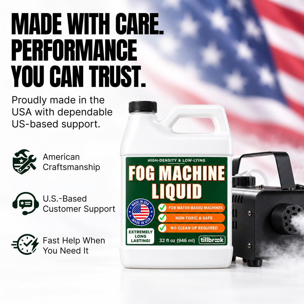 Fog Machine Liquid, 32 oz, High-Density, Long-Lasting, Water-Based Formula