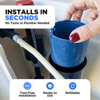 Happy Toilet Cleaner Deuce - Compatible w Kohler Toilets & Canister Flushing Systems - Automatic Toilet Bowl Cleaner - Easy to Install Toilet Tablet Holder, Self-Cleaning Toilet System