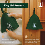 Northwood Sauna - Sauna Hat - 100% Wool Felt - Banya Hair Cap for Men & Women - One-Size-Fits-All - Spruce Green & Soft Beige (2 Pack)