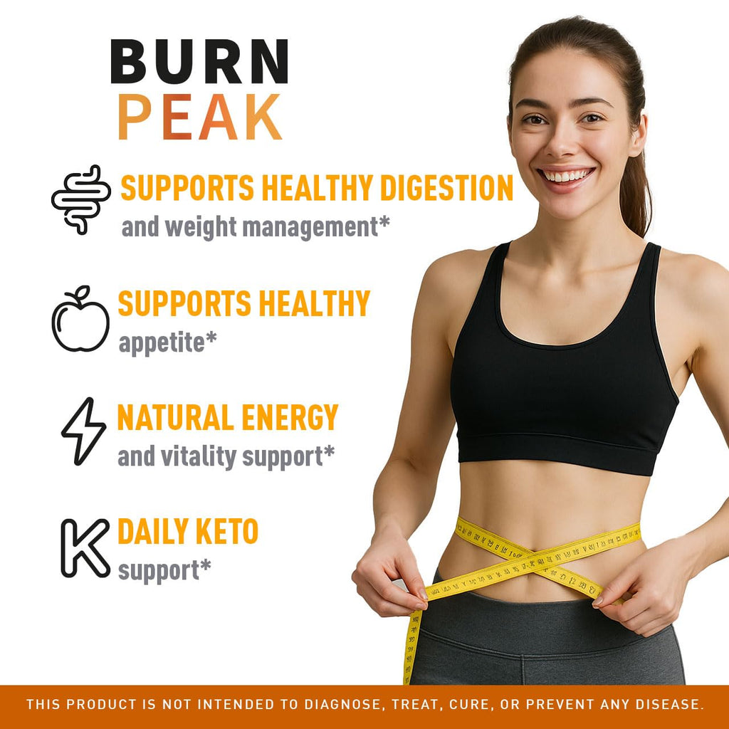 Burn Peak Capsules - Official BurnPeak Weight Pills Advanced Premium Support, All Natural Burn Peak Pink Salt Trick Supplement for Overall Health & Wellness Reviews, 60 Capsules for 1 Month