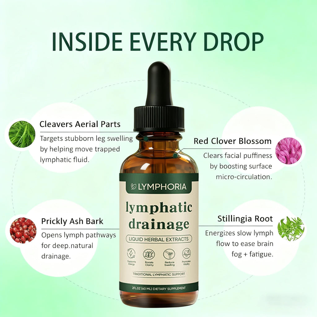 Lymphoria Lymphatic Drainage Drops, Lymphatic System Support, Immune System, Natural Herbal Blends, Vegan & Non-GMO (1)