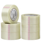CHUANGSEED 6-Pack Mono Filament Strapping Tape 6.2mil x 2Inch x 60yds Commodity Grade Heavy Duty Transparent Reinforced Fiberglass Tape