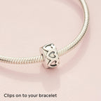 PANDORA Band of Hearts Clip Charm - Compatible with PANDORA Moments - Sterling Silver - Gift for Her - Jewelry for Women with Gift Box