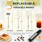 YUSWKO Handheld Milk Frother Wand for Coffee, Rechargeable Electric Whisk