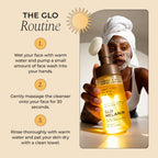 Glo Melanin Turmeric & Kojic Foaming Face Wash – Brightening Foaming Cleanser with Scrubber Top, Rose Water, Vitamin C, Aloe & Kojic Acid – Natural, Paraben-Free, 4 fl oz, 120 ml