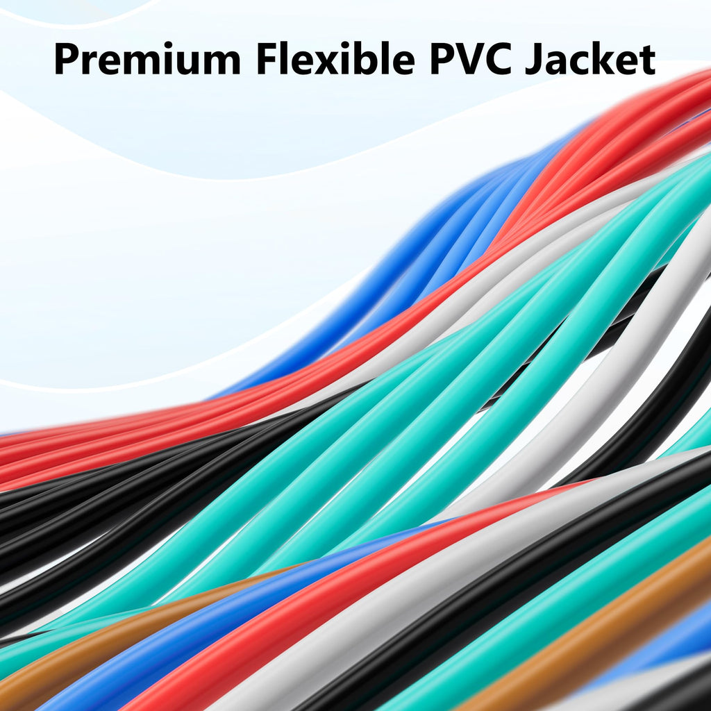 16 Gauge Wire (6-Pack Black/Red/Grey/Blue/Green/Brown, Each 35 FT), Low Voltage Automotive Primary Harness Wire for Battery, Car Audio, Remote Trailer, Security Alarm, Hook Up Wiring, 16AWG CCA, DIY