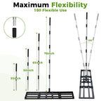Lawn Leveling Rake, 45"x10" Stainless Steel Lawn Leveler with 76" Adjustable Handle, Heavy-Duty Yard Leveling Rake for Garden, Golf Course, Farm, Pasture, Professional Lawn Care Tool