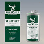 Buck 35+5uF 35/5 MFD ±6% CBB65B Dual Run Round Start Capacitor - Ideal for HVAC Systems, Air Conditioner Unit Fan Motor Start, Heat Pump, & Condenser Straight Cool Applications 370/440VAC 50/60Hz