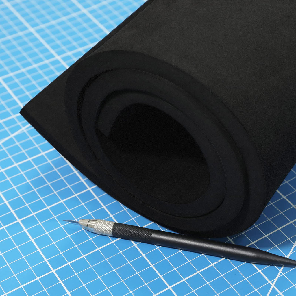 Black Eva Foam Sheet roll,Premium eva Craft Foam 10mm Thick,13.9" x 39", High Density 86kg/m3 for Halloween Cosplay Costume, Crafts, DIY Projects by MEARCOOH