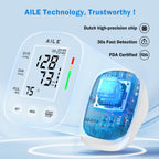 Blood Pressure Monitor, Aile Blood Pressure Machine Upper Arm Large Cuff(8.7"-16.5"), High Automatic Blood Pressure Monitors Cuff for Home Use, (BP) Manual Arm Blood Pressure Monitors, 2 * 99 Memory