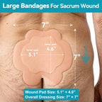 Dimora Sacrum Silicone Absorbent Wound Dressing with Border -7" x 7" Sacral Dressing for Bed Sores, Pressure Sore Large Bandage with Gentle Adhesive for Moderate to Heavy Exudate (10 Count)