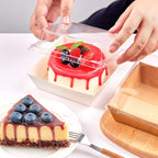 Kucoele 50 Pack Small Charcuterie Boxes with Clear Lids, 4 Inches Paper Bakery Boxes Dessert Boxes Disposable To Go Food Containers for Cookie, Cake Slice, Mini Cake, Chocolate Strawberry (White)