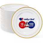 100PCS Plastic Plates 10 Inch Heavy Duty Disposable Plates for Everyday Use