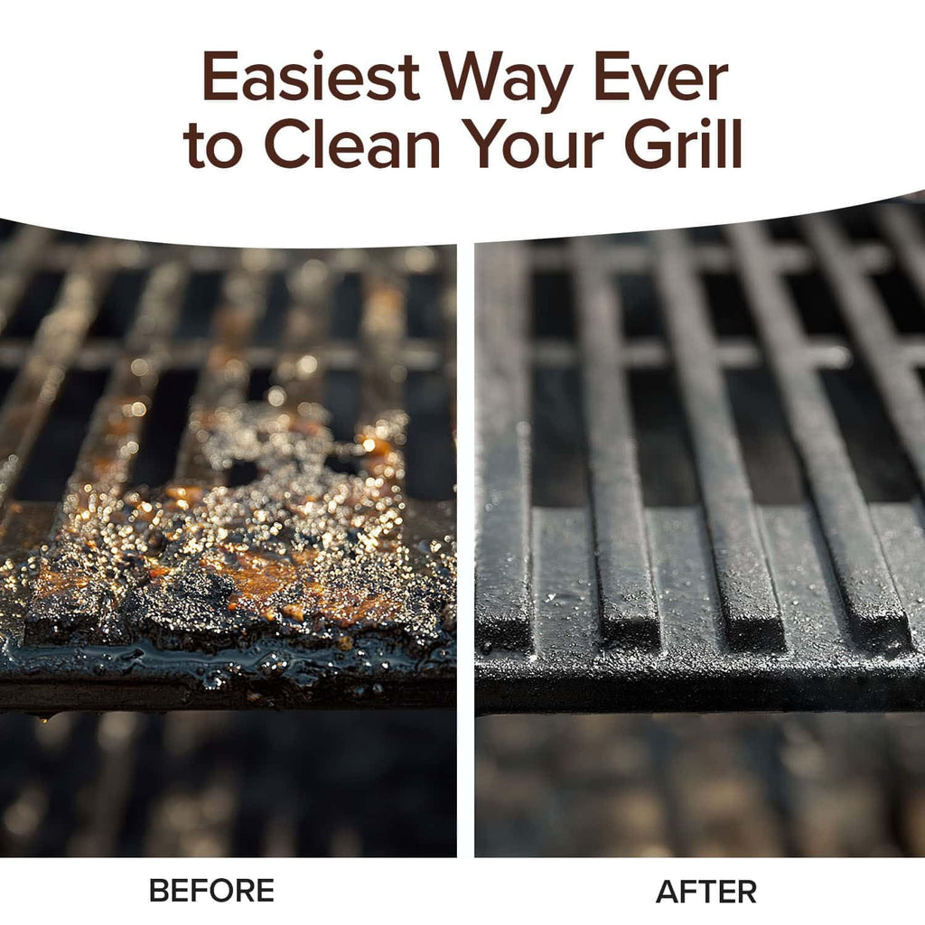Bull Shot BBQ Pro, Foaming Grill Cleaner, AS SEEN ON TV, Professional Strength Foam Spray Emulsifies Burnt Grease & Char on Grates, Racks, Pans, Smokers & Griddles Cleans in Just 10 Min - Made in USA