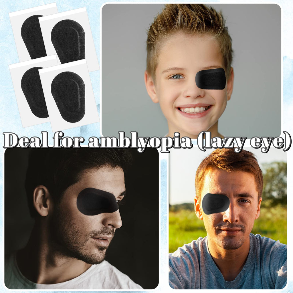 120 Pcs Adhesive Eye Patches, Eye Patches for Adults Pad Disposable Eyepatch Latex Free Adhesive Bandages for Adult(3 x 2 Inch,Black)