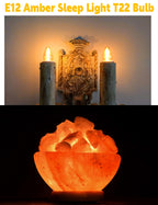 LED Night Light Bulbs E12 Salt lamp Bulb 2w 200lm, 15W-20W Equivalent, 2200k Warm Amber Sleep Light Bulb,T22 E12 Candelabra Base for String Light Decorative Bulb Chandeliers Bedside Bulbs (4Pack)