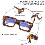 JM 3 Pack Oprah Style Reading Glasses for Women Men with Spring Hinge, Fashion Oversized Square Blue Light Blocking Readers +2.5