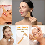 16-in-1 Wood Therapy Massage Tools Set Maderoterapia Kit Therapy Tools for Body Sculpting Muscle Pain Relief Lymphatic Drainage Women Face Wood Roller Fascia Massage