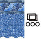 Smartline 24 ft Round Swimming Pool Liner | Stone Harbor | Unibead Style | 52 Inch Wall Height | 25 Gauge Vinyl | for Steel Sided Above Ground Pools | Gasket Kit Included