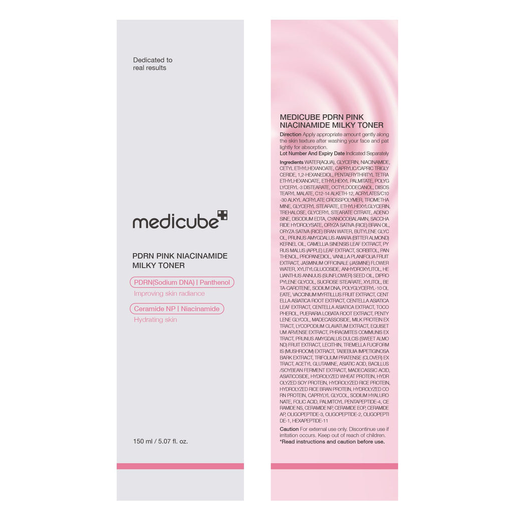 medicube PDRN Toner Salmon DNA Milky Toner | for Hydrating, Moisturizing, Soothing with Ceramide, Peptide | Glass Glow Skin | Korean Skincare, 5.07 fl.oz