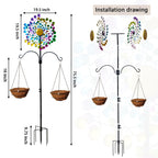 Large Metal Kinetic Wind Spinners Outdoor Garden Yard Decor