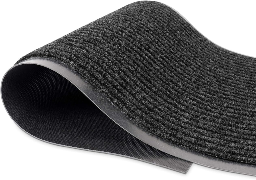 MaxMat Durable Rubber Door Mat - Heavy Duty, Indoor/Outdoor, Easy Clean, Waterproof, Low-Profile Mat for Entry, Patio, Garage - Stylish (Charcoal, 5' x 3' (Mud Trapper))