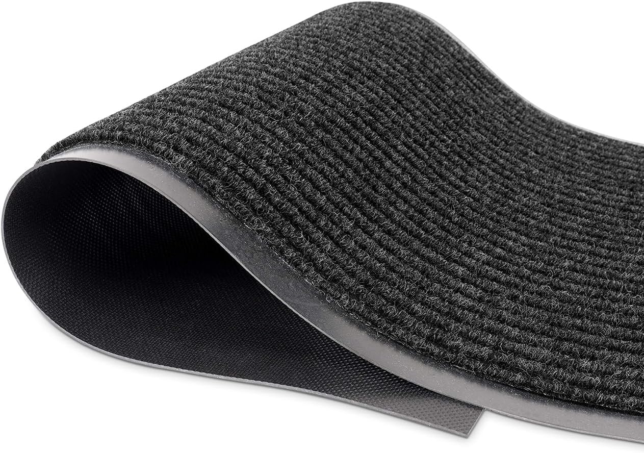 MaxMat Durable Rubber Door Mat - Heavy Duty, Indoor/Outdoor, Easy Clean, Waterproof, Low-Profile Mat for Entry, Patio, Garage - Stylish (Charcoal, 5' x 3' (Mud Trapper))