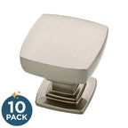 Franklin Brass (10-Pack) – Brushed Nickel Cabinet Knobs for Dressers, Drawers, Kitchen Cabinet Door, Vanity, Furniture, Closet Knobs, 1-1/8 Inch Square | Webber