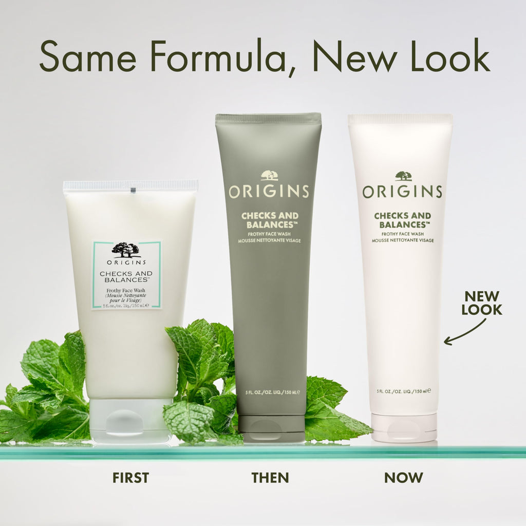 Origins Checks and Balances Frothy Face Wash | Gentle Face Cleanser for All Skin Types | With Mint, 5 Fl Oz