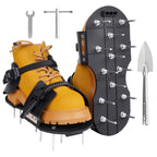 FIMXSD Lawn Aerator Shoes - Heavy Duty Lawn Aerator Tool for Grass with Cleaning Shovel & 6 Extra Spikes, Easy Assembly with Upgraded T-Wrench, Manual Garden Soil Aeration Tools for Yard Care