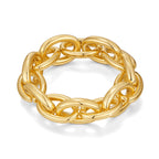 WZJLY Chunky Gold Bracelet for Women Non Tarnish, Trendy Stretch Cuban Link Chain Plated Gold Bangle Bracelets (O-Chain-Gold)