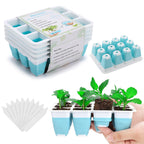 Hanaoyo 5 PCS Reusable Seed Starter Tray, 60 Cells Seed Starter Kit with Flexible Pop-Out Cells, Seedling Starter Trays for Seed Starter, Indoor Greenhouse Seeding Planting Growing