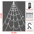 Halloween Decorations Outdoor Spider Web: 17.4Ft Light Up Spider Webs Decor