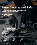 LANON 6-mil Black Nitrile Disposable Gloves, Food-Safe, Powder-Free, Heavy-Duty, Textured Fingertips, Latex-Free, Medium
