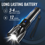 TrixHub Rechargeable Flashlights High Lumens 2Pack, 5Mode Flash Light with LCD Digital Display, Super Bright Adjustable Tactical Flashlight, High Powered LED Handheld Flashlight for Home